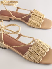 Neutral Forever Comfort® Woven Strappy Flat Sandals - Image 4 of 5
