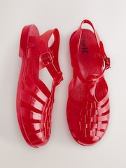 Red Self Jelly Fisherman Sandals - Image 1 of 4