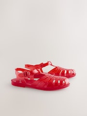 Red Self Jelly Fisherman Sandals - Image 2 of 4