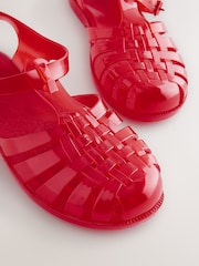 Red Self Jelly Fisherman Sandals - Image 4 of 4
