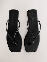 Black Standard/Wide Fit Forever Comfort® Square Toe Knotted Toe Thong - Image 1 of 7