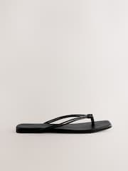 Black Standard/Wide Fit Forever Comfort® Square Toe Knotted Toe Thong - Image 3 of 7