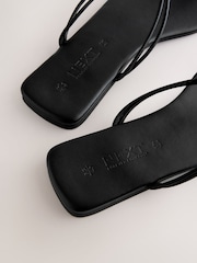 Black Standard/Wide Fit Forever Comfort® Square Toe Knotted Toe Thong - Image 5 of 7