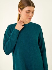 Azul - Vestido de punto con camisa simulada romana - Imagen 4 de 4