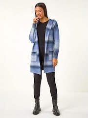 Roman Blue Spacedye Hooded Cardigan - Image 2 of 4