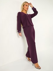 Roman Petite Elastic Waist Wide Leg Stretch Trousers - Slika 1 iz 4