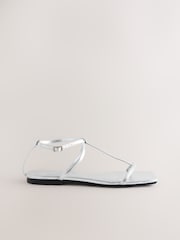 Silver Metallic Standard/Wide Fit Forever Comfort® Square Toe Strappy Sandals - Image 2 of 5