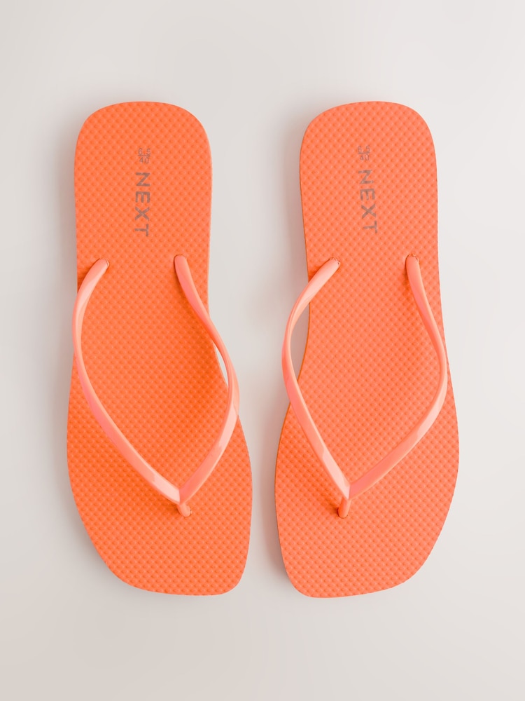 Orange Square Toe Flip Flops - Image 1 of 7