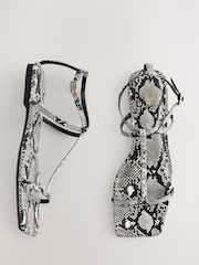 Snake Print Standard/Wide Fit Forever Comfort® Square Toe Strappy Sandals - Image 1 of 8