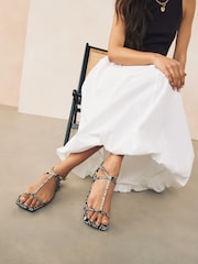 Snake Print Standard/Wide Fit Forever Comfort® Square Toe Strappy Sandals - Image 3 of 8
