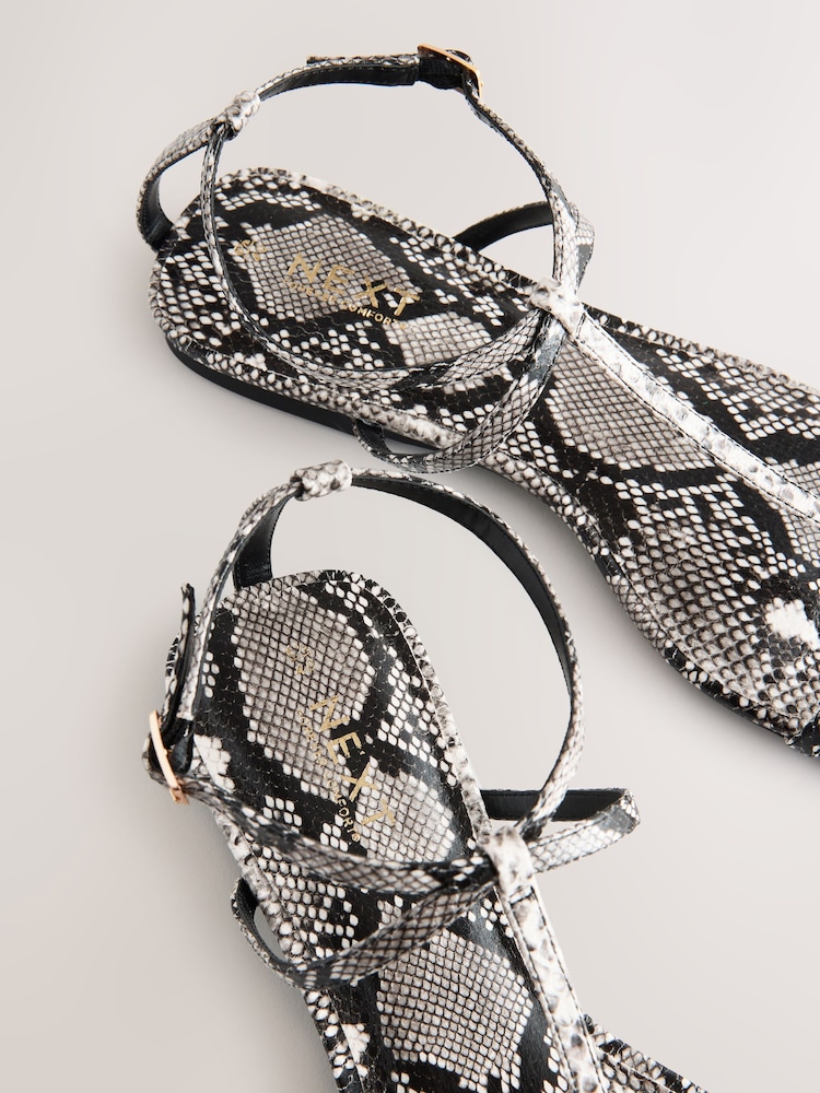 Snake Print Standard/Wide Fit Forever Comfort® Square Toe Strappy Sandals - Image 8 of 8