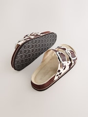 Couro estampado de vaca animal - Sandálias de palmilha de alça dupla Forever Comfort® Premium - Imagem 8 de 10