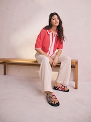 Multicolour Woven Double Buckled Footbed Sandals - Image 5 of 5