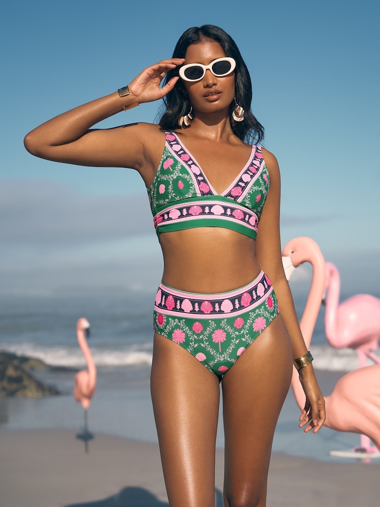 Love & Roses Patched Triangle Bikini Top - Image 1 of 4