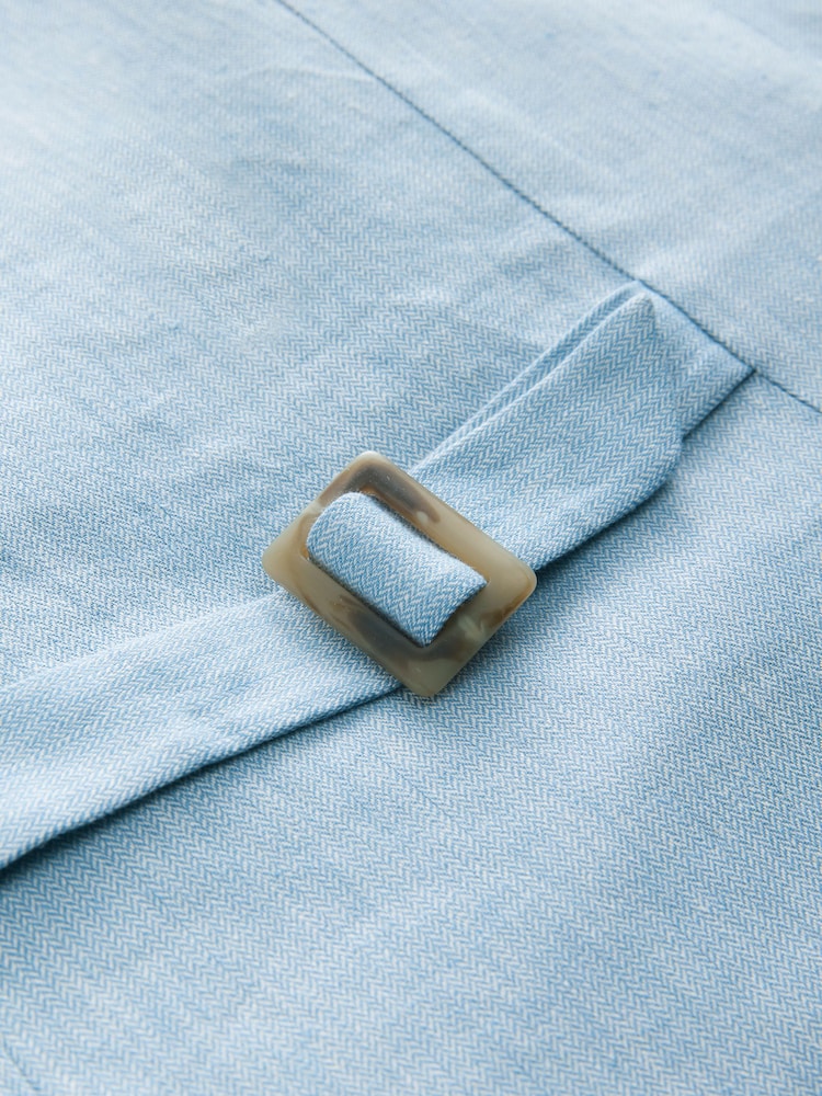 Blue Rich Textured Chambray Waistcoat - Image 9 of 9