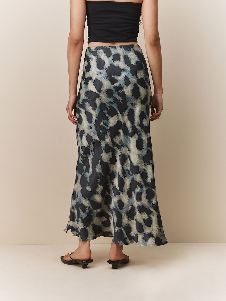 Buy Green Animal Print Satin Midi Skirt from Next Philippines