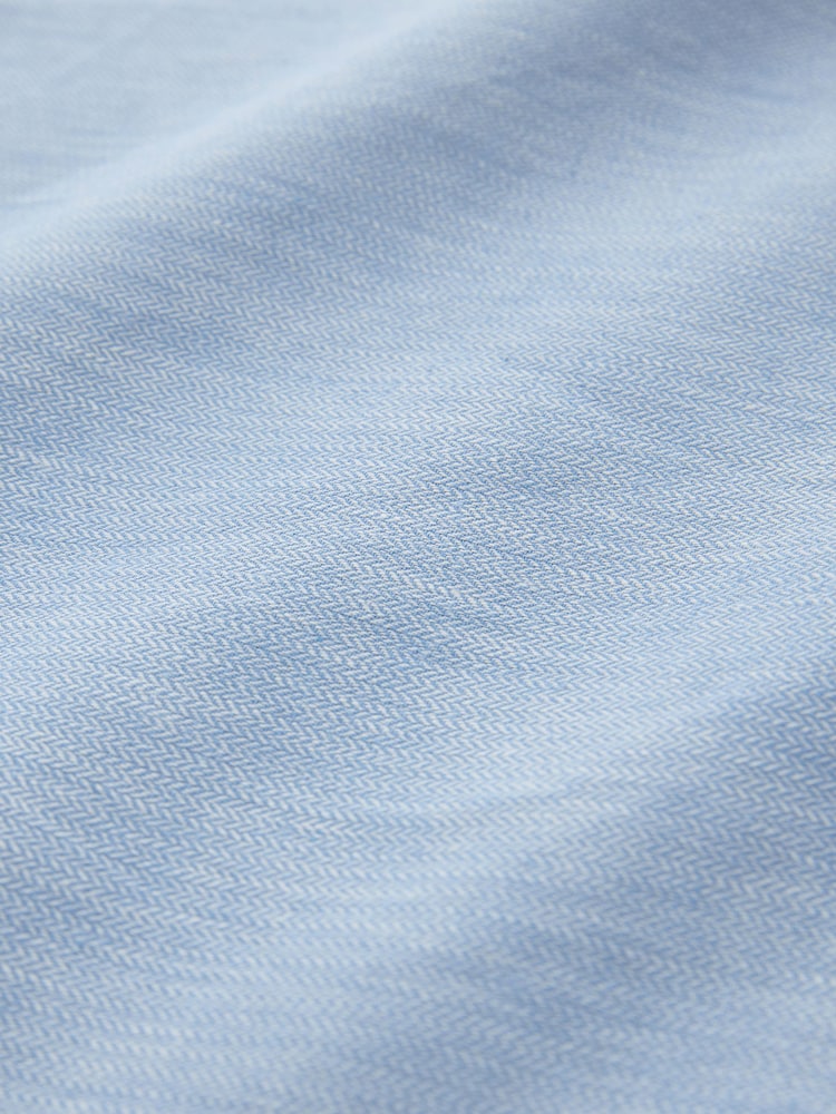 Blau - Chambray-Midirock mit hohem Leinenanteil und Struktur - Bild 6 von 6