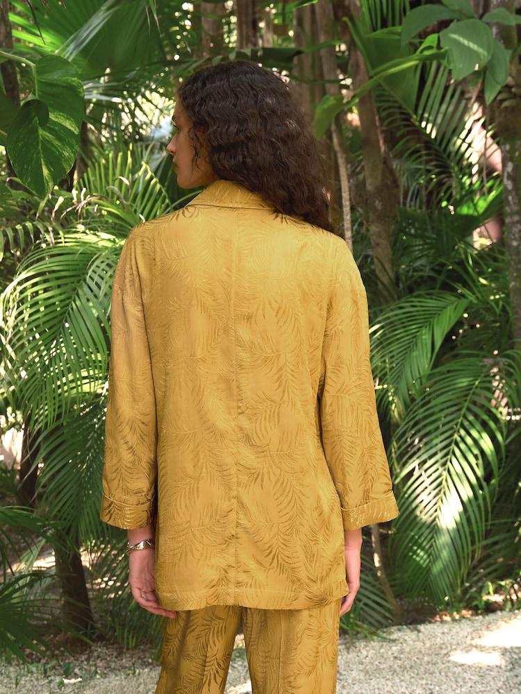 Geel - Satin Jacquard Double Breasted Jacket - Image 3 of 8