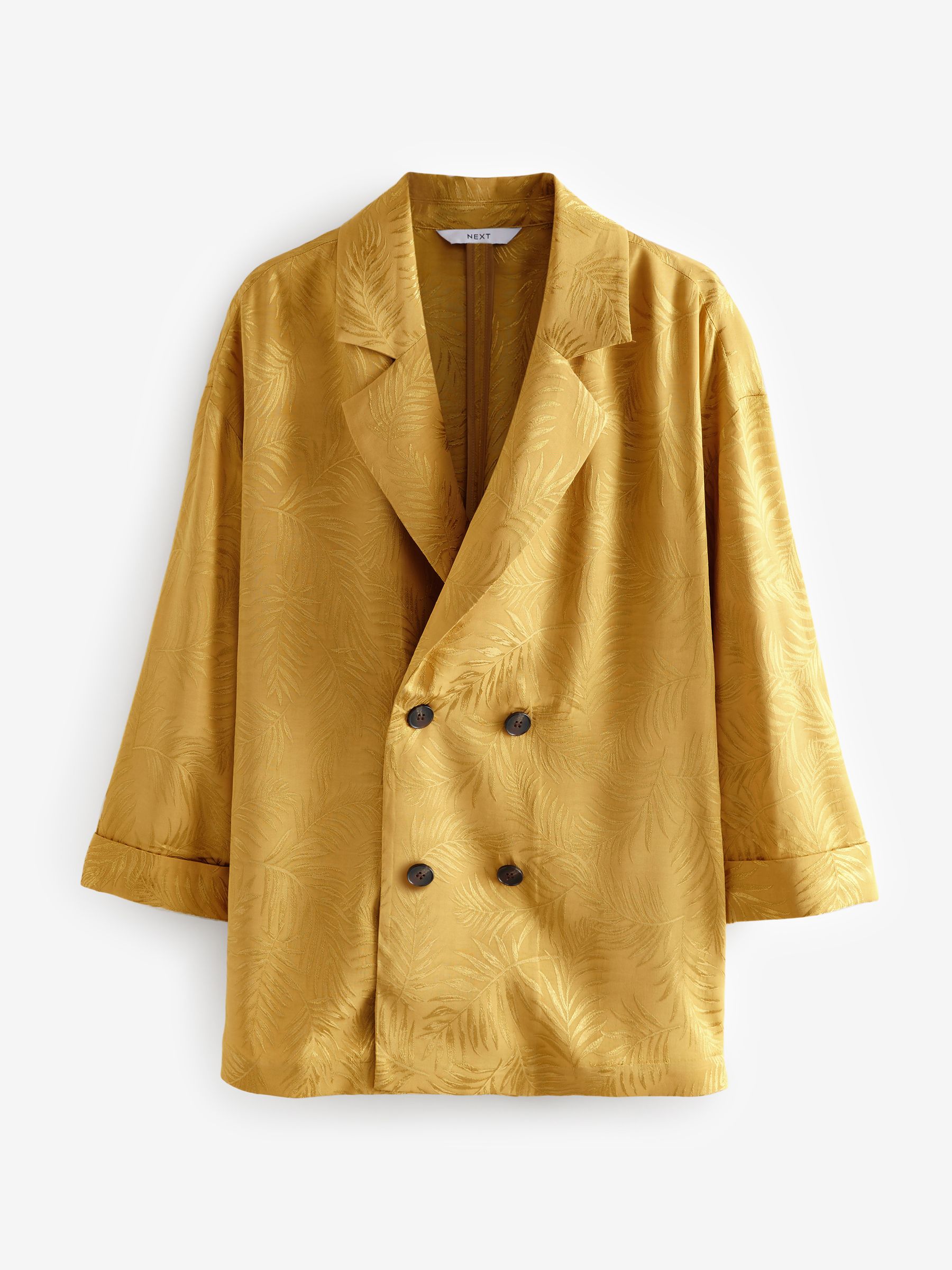 Buy Yellow Satin Jacquard Double Breasted Jacket from Next USA Buy Yellow Satin Jacquard Double Breasted Jacket from Next USA
