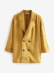 Yellow Satin Jacquard Double Breasted Jacket - Image 5 of 8