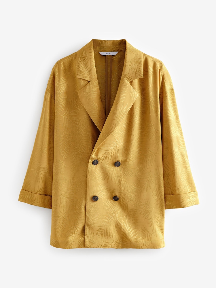 Geel - Satin Jacquard Double Breasted Jacket - Image 5 of 8