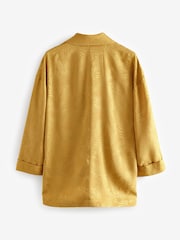 Yellow Satin Jacquard Double Breasted Jacket - Image 6 of 8