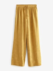 Yellow Satin Jacquard Wide Leg Trousers - Image 5 of 8