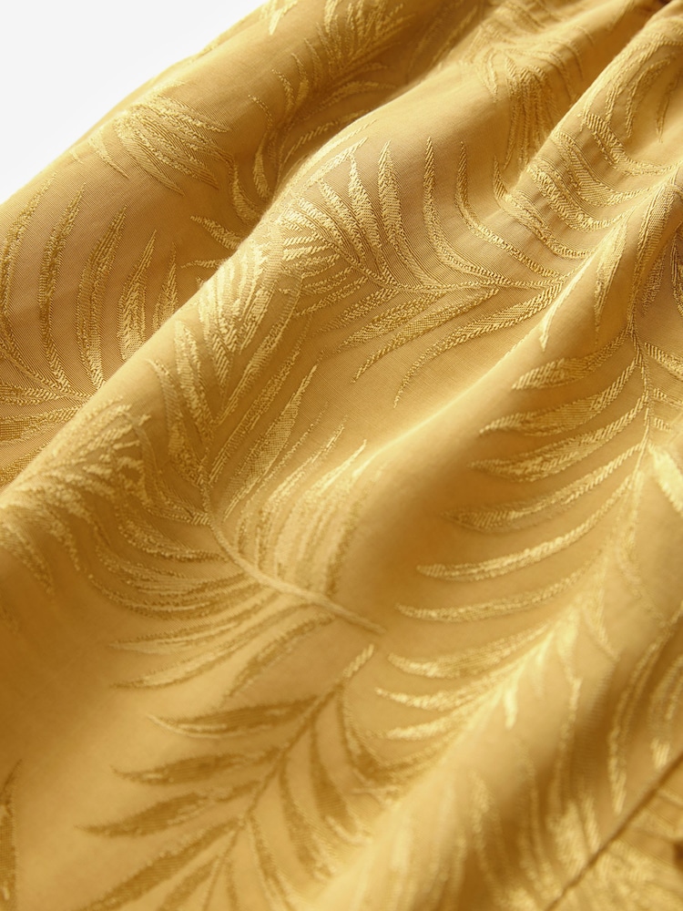 Yellow Satin Jacquard Wide Leg Trousers - Image 8 of 8