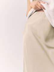 Champagne Gold Satin Midi Skirt - Image 4 of 7