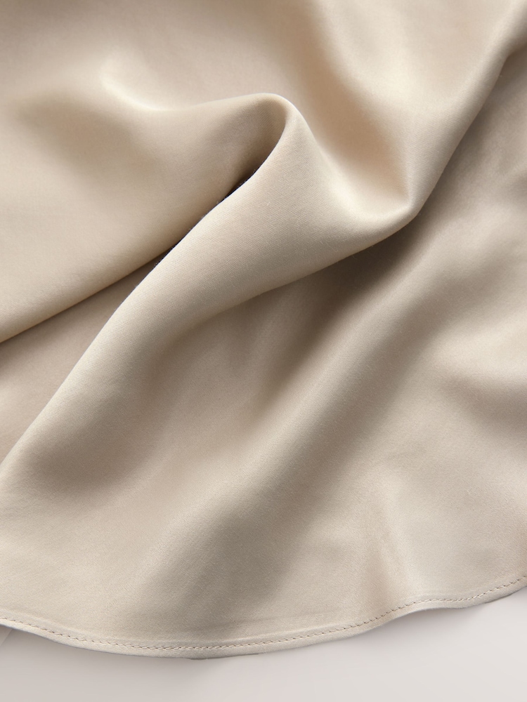 Champagne Gold Satin Midi Skirt - Image 7 of 7