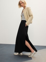 Black Maxi Skirt with Linen - Image 1 of 8
