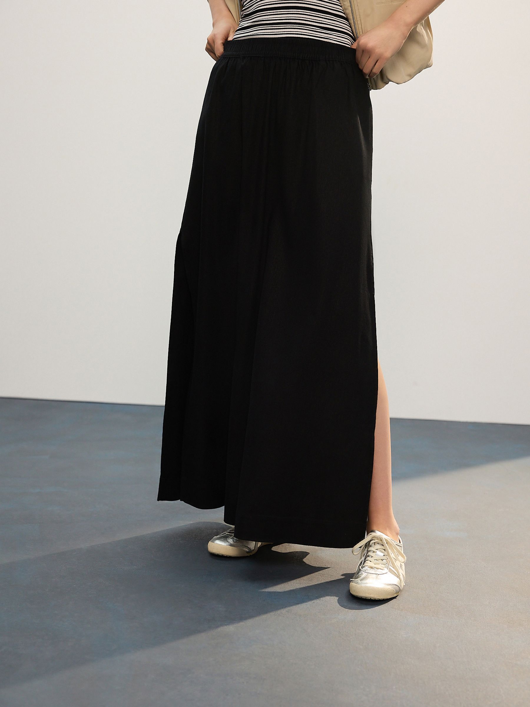 Buy Black Maxi Skirt with Linen from Next USA