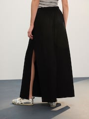 Black Maxi Skirt with Linen - Image 4 of 8