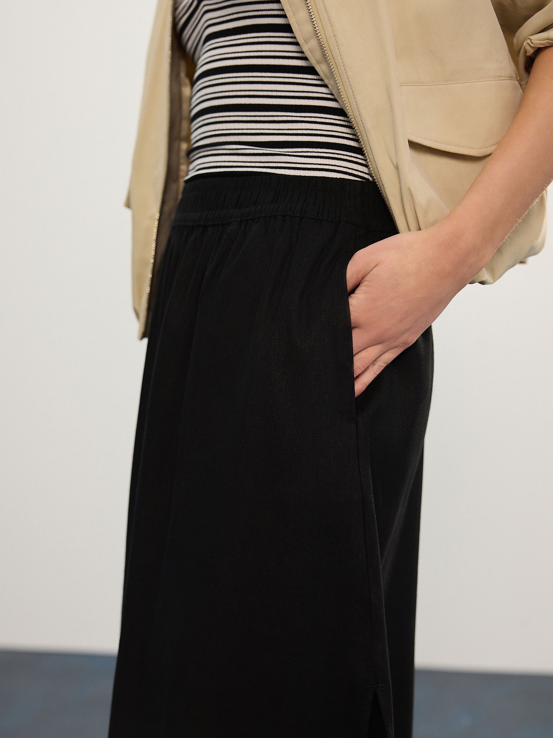 Buy Black Maxi Skirt with Linen from Next Canada