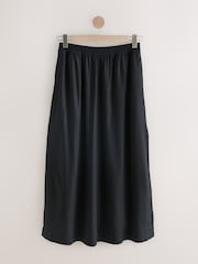 Black Maxi Skirt with Linen - Image 6 of 8