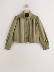 Khakigrün - Funnel Neck Utility Bomber Jacket - Bild 6 von 8