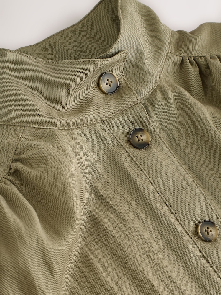 Khakigrün - Funnel Neck Utility Bomber Jacket - Bild 8 von 8