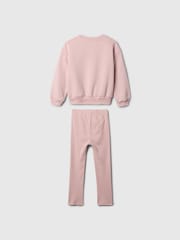 Gap Pink Minnie Mouse Disney Crew Neck Sweatshirt and Leggings Set (6mths-5yrs) - Image 2 of 3