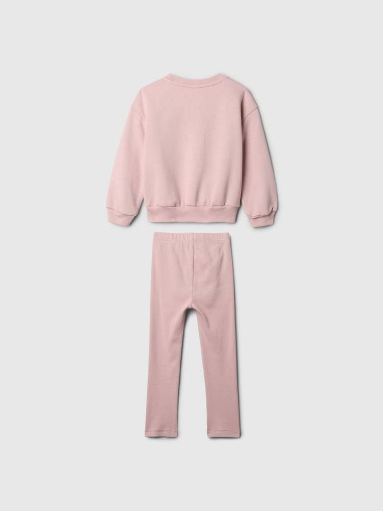 Gap Pink Minnie Mouse Disney Crew Neck Sweatshirt and Leggings Set (6mths-5yrs) - Image 2 of 3