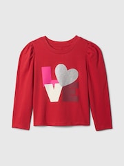 Gap Red Puff Long Sleeve T-Shirt (6mths-5yrs) - Image 1 of 2