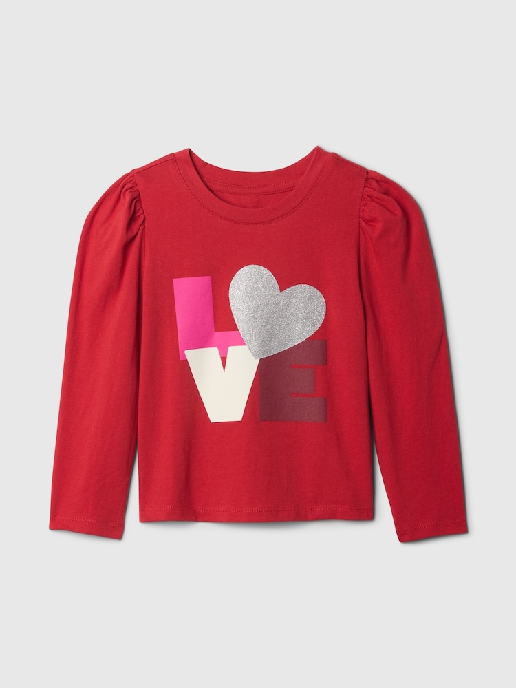 Gap Red Puff Long Sleeve T-Shirt (6mths-5yrs) - Image 1 of 2