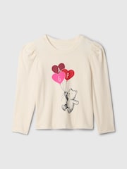 Gap Cream Logo Puff Long Sleeve T-Shirt (6mths-5yrs) - Image 1 of 2