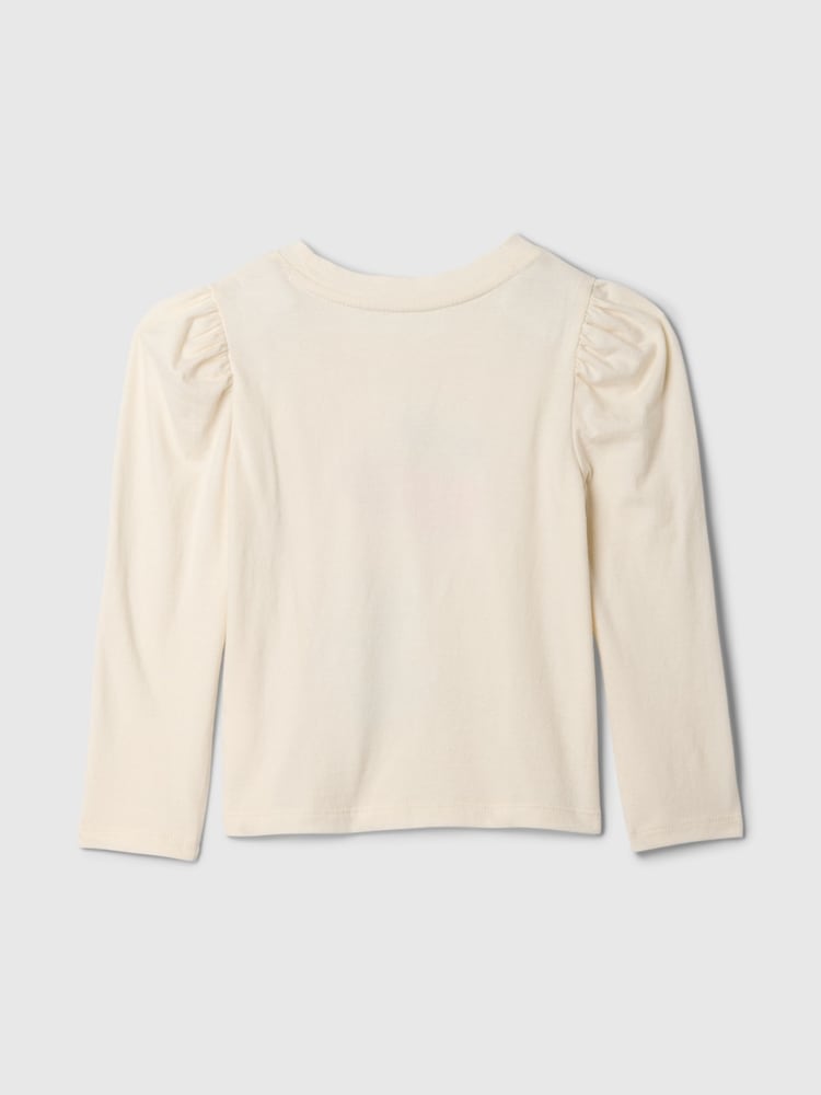 Gap Cream Logo Puff Long Sleeve T-Shirt (6mths-5yrs) - Image 2 of 2