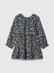 Gap Navy Blue Floral Ruffle Gauze Dress (6mths-5yrs) - Image 2 of 3