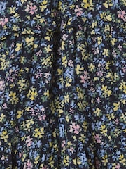 Gap Navy Blue Floral Ruffle Gauze Dress (6mths-5yrs) - Image 3 of 3