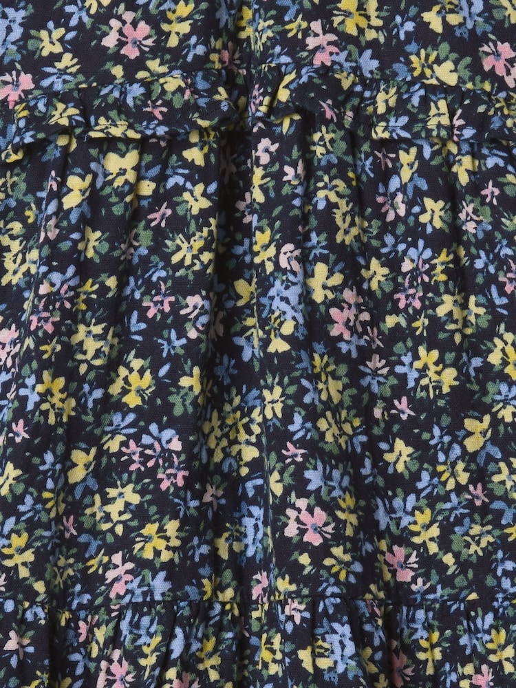 Gap Navy Blue Floral Ruffle Gauze Dress (6mths-5yrs) - Image 3 of 3