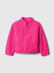 Gap Pink Sherpa Half-Zip Pullover Fleece (6mths-5yrs) - Image 1 of 3