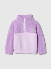 Gap Violet Purple Recycled Sherpa Quarter-Snap Fleece (6mths-5yrs) - Image 1 of 2