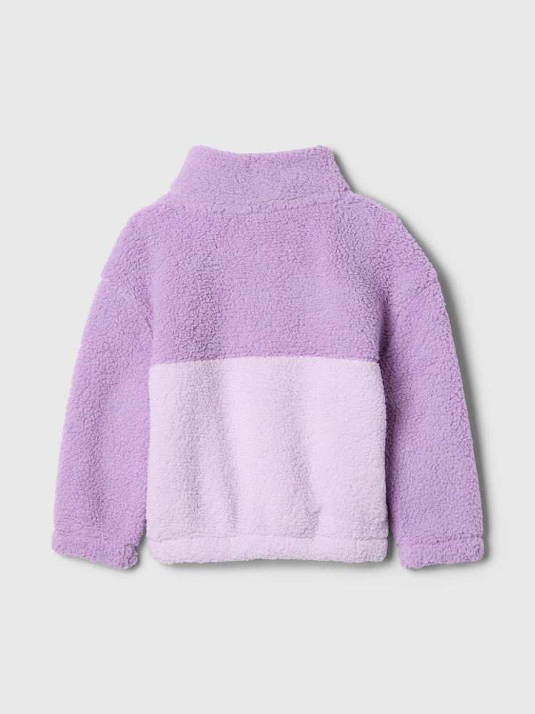 Gap Violet Purple Recycled Sherpa Quarter-Snap Fleece (6mths-5yrs) - Image 2 of 2