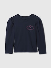 Gap Navy/Blue Puff Long Sleeve T-Shirt (6mths-5yrs) - Image 1 of 2